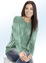 Pullover mit streckendem Mustermix JADEGRÜN