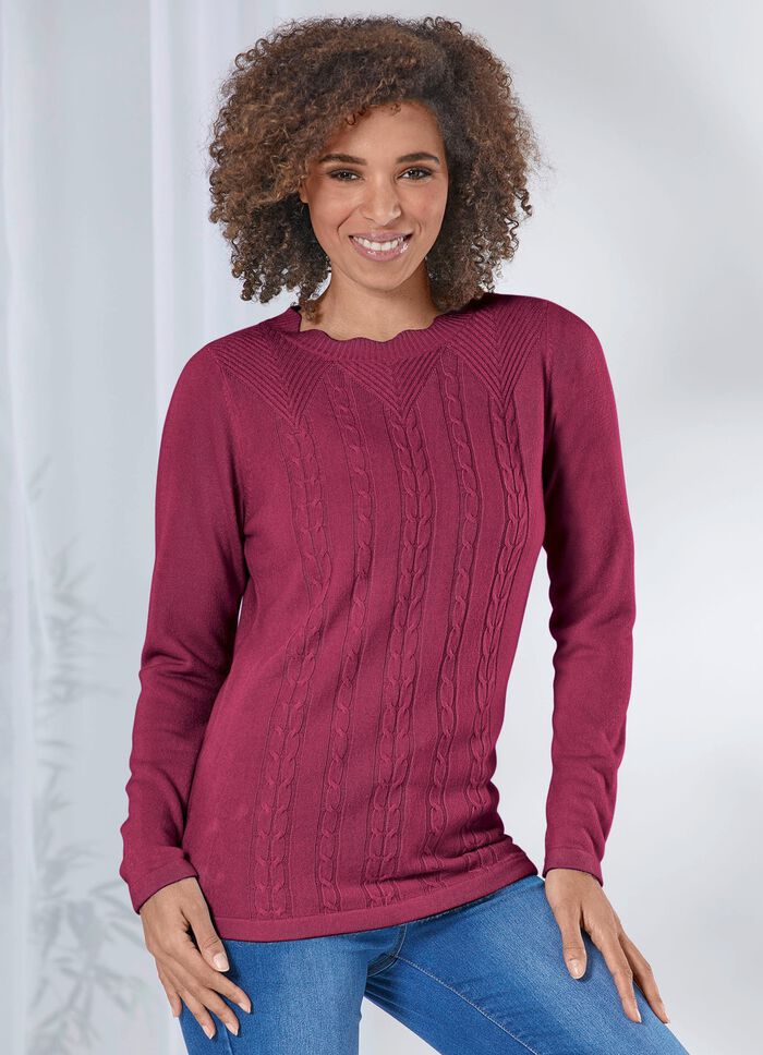 Pullover in sehr weicher Qualit&auml;t BROMBEERE