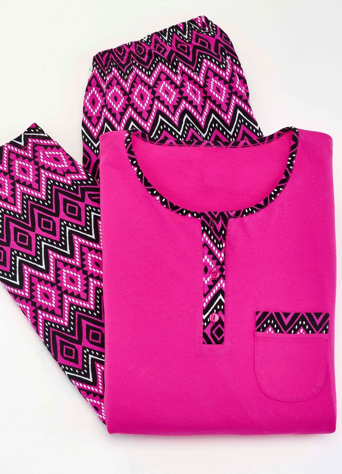 Zweierpack Schlafanz&uuml;ge mit Brusttasche und Knopfleiste 