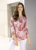 Shirt mit 3/4-langen Ärmeln in 3 Farben ROSÉ-KORALLE-BUNT