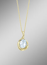 Schicker Anh&auml;nger mit echt Aquamarin und Erbskette 