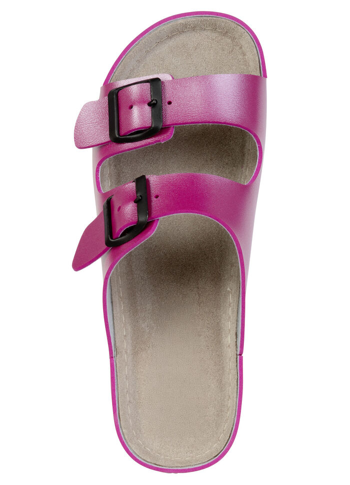 Klassische Damen-Pantoletten, mit verstellbaren Schlie&szlig;en PINK