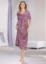 Nachthemd, knöchellang mit kurzen Ärmeln