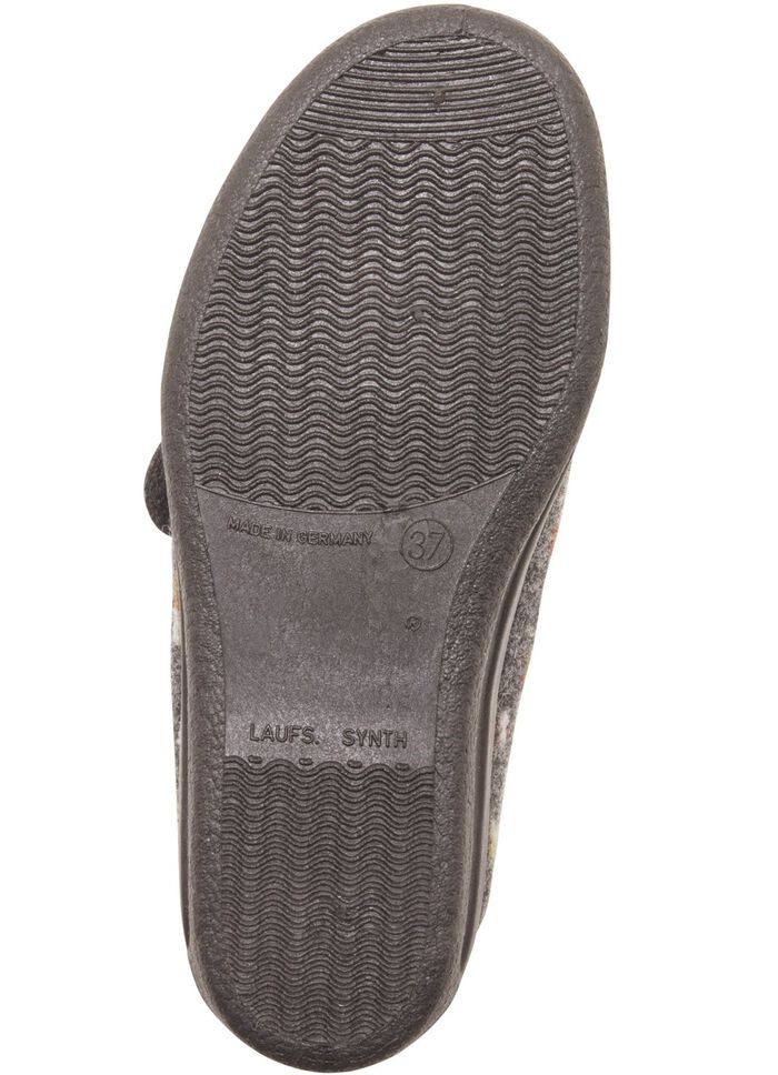 Hausschuh mit anatomisch geformtem Fu&szlig;bett GRAU-BUNT