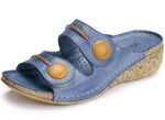 Gemini Pantolette aus teilweise schattiertem Rind-Nappaleder JEANS-ORANGE