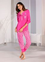 Schlafanzug mit gebogten Abschl&uuml;ssen  