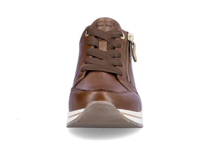 Remonte Schnür-Sneaker mit mattgoldfarbenen Besätzen BRAUN