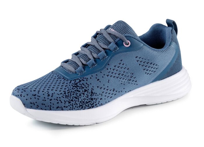 Schn&uuml;r-Sneaker aus effektvoll strukturiertem Textilmaterial JEANSBLAU