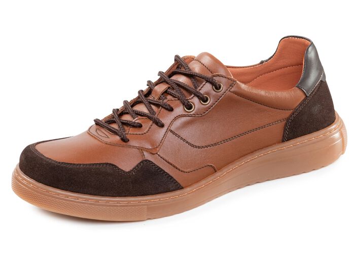 GINO GALANTE, klassische Herren-Schn&uuml;rschuhe, mit herausnehmbarem Fu&szlig;bett COGNAC