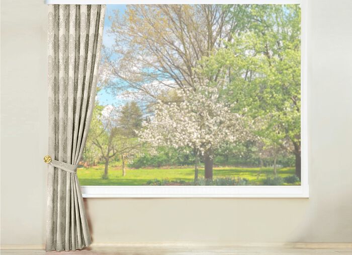 Jacquard-&Uuml;bergardine mit Universalschienenband BEIGE