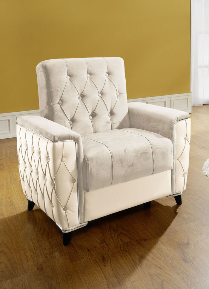 Polstermöbel mit Bettkasten und Liegefunktion CREME