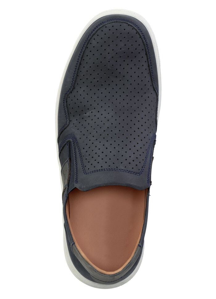 GINO GALANTE Slipper aus luftig perforiertem Rind-Nubukleder DUNKELBLAU