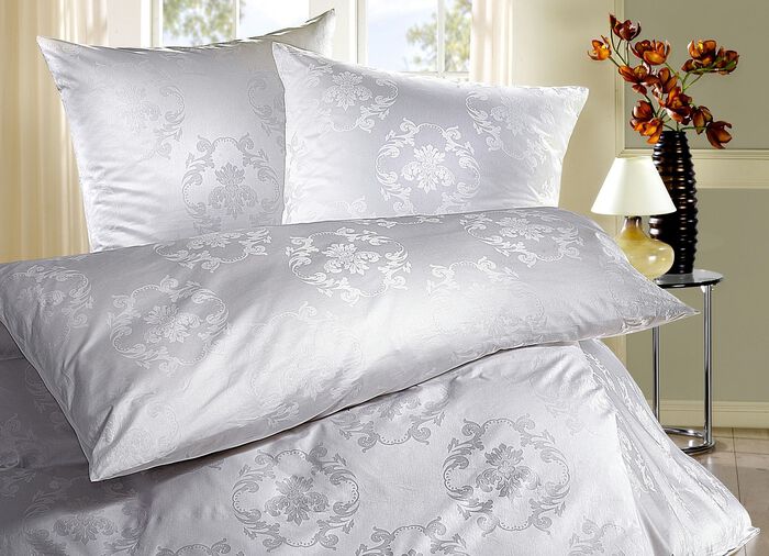 Mako-Brokat-Damast Bettw&auml;sche-Garnitur 