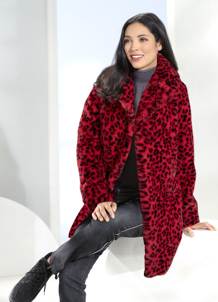 Jacke mit Raubtierfell-Dessin