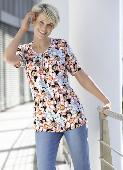 Shirt mit Schlingenknopfverschluss 