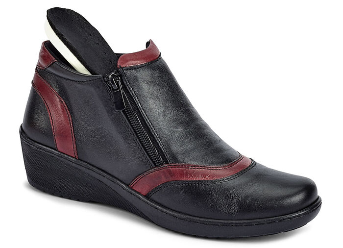 Gemini, bequeme Damen-Boots, Weite H, mit herausnehmbarem Fußbett SCHWARZ-CHIANTI
