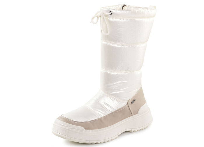 Caprice Stiefel mit schimmerndem Textilmaterial PERLWEISS-TAUPE