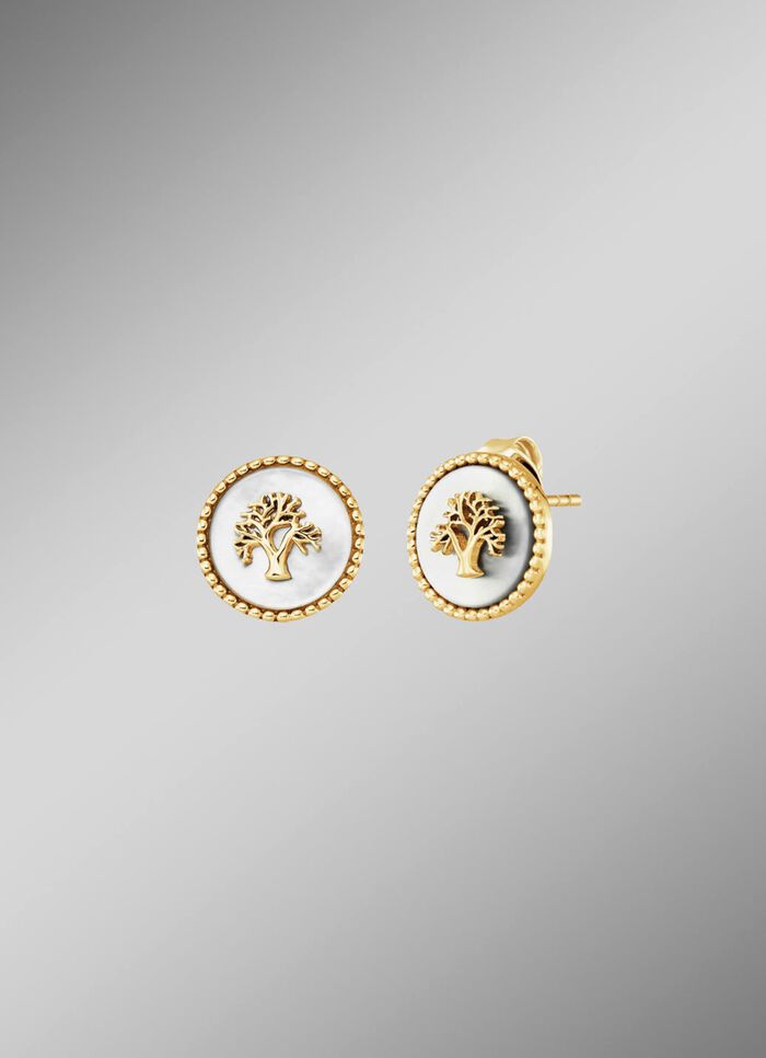 "Tree of Life" vergoldete Ohrstecker Perlmutteinlage  