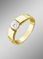 Exquisiter Damenring in Gelbgold mit Brillant 