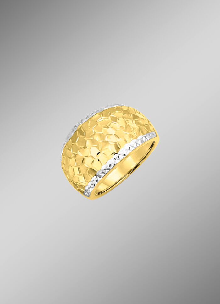 Diamantierter Damenring in Bicolor 