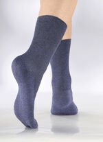 Sechserpack Socken mit druckfreiem Bund 2X JEANSBLAU MELIERT, 2X INDIGOBLAU MELIERT, 2X MA