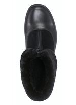 Stiefeletten mit flauschigem Lammfellkragen SCHWARZ