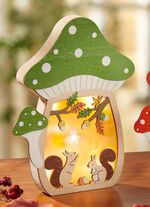 Beleuchtetes Pilz-Haus, batteriebetrieben ROT-GR&Uuml;N