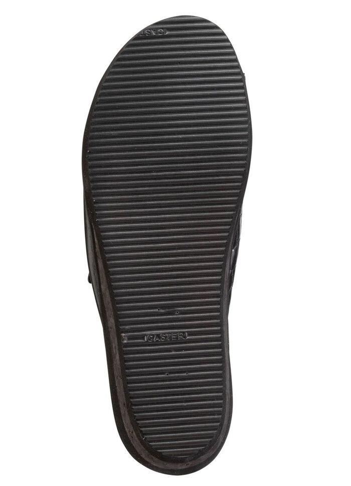 Pantolette aus Nappaleder und krokogepr&auml;gtem Lackleder SCHWARZ