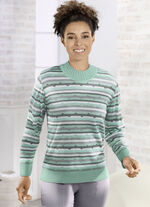 Pullover in Feinstrick MINT-GRAU-ECRU