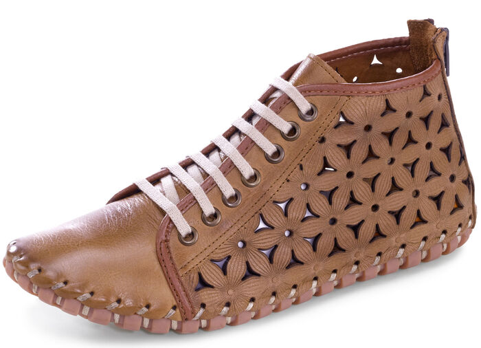 Gemini Bootie mit praktischem Fersen-Reißverschluss COGNAC