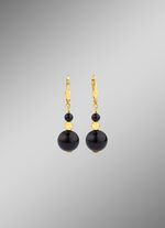 Ohrringe mit echtem schwarzen Achat 