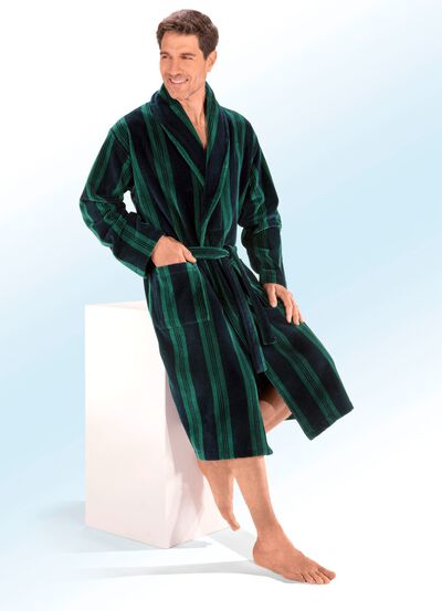 Doubleface-Bademantel mit Schalkragen 