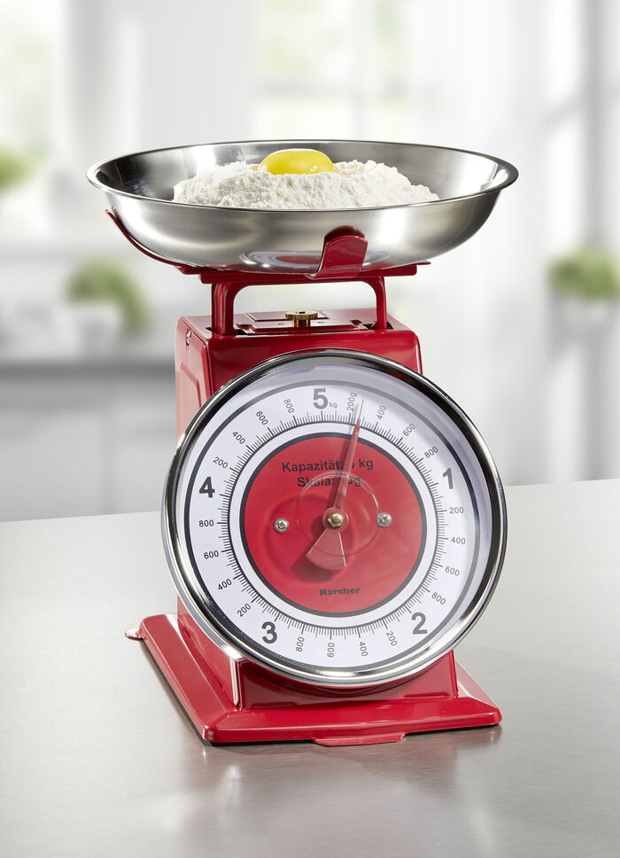 Karcher K&uuml;chenwaage im Retro-Design ROT