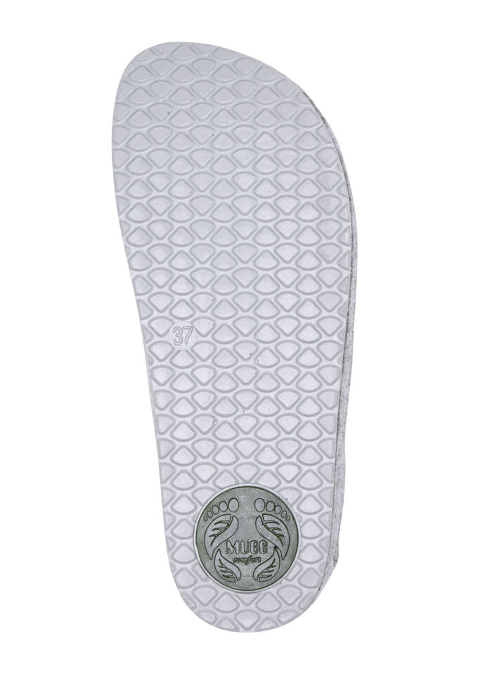 Mubb, klassische Damen-Hausschuhe, Weite H, mit anatomisch geformtem Fußbett GRAU