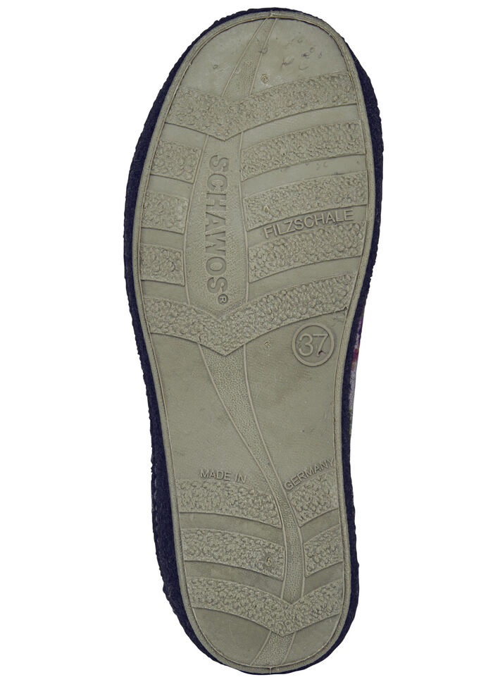 Pantoffel mit buntem Blütendruck GRAU