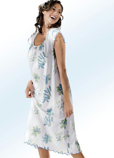 Nachthemd, Kurzarm mit Rundhals 