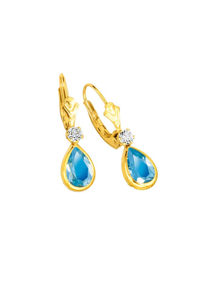 Ohrringe mit Blautopas und synth. Zirkonia 