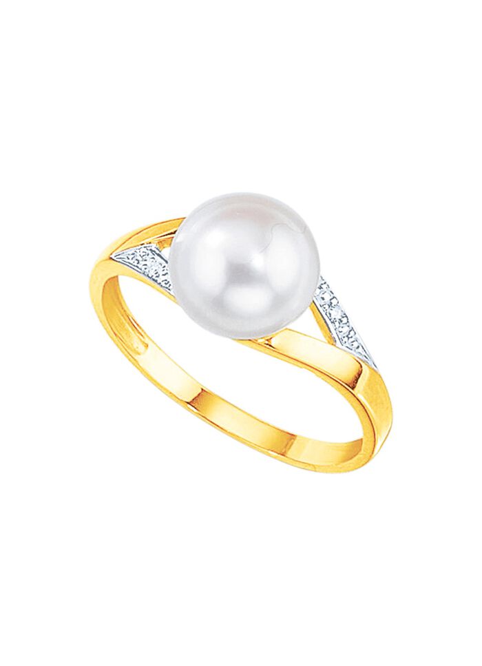 Bezaubernder Damenring mit Brillanten und S&uuml;&szlig;wasser-Zuchtperle 