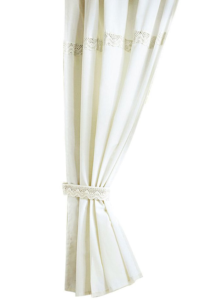 &Uuml;bergardine mit aufgesetzter H&auml;kelborte CREME