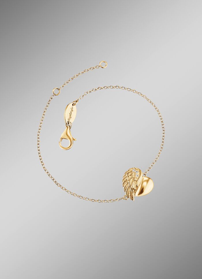 Armband "Herzfl&uuml;gel" gold plattiert 