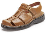 Sandale mit verstellbarer Klettspange COGNAC