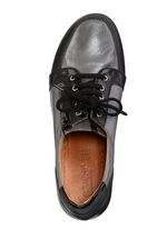 Gemini Schn&uuml;r-Trotteur aus teilweise schattiertem Nappaleder GRAU-SCHWARZ