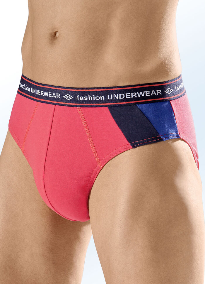 Fünferpack Slips mit farbigen Einsätzen 