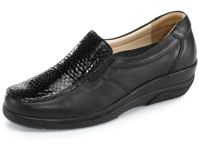 Gemini Slipper mit exotischer Reptilpr&auml;gung SCHWARZ