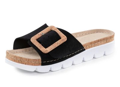 ELENA EDEN, trendige Damen-Pantoletten, aus Leder 