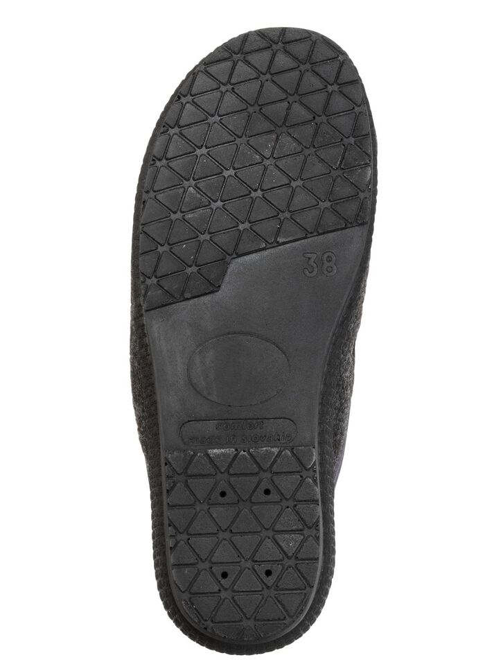 Gef&uuml;tterte Damen-Hausschuhe, mit Schurwolle ANTHRAZIT