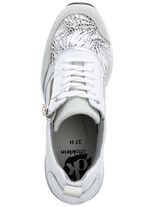 ELENA EDEN Schn&uuml;rschuh mit gl&auml;nzend bedrucktem Elastikmaterial WEISS-HELLGRAU