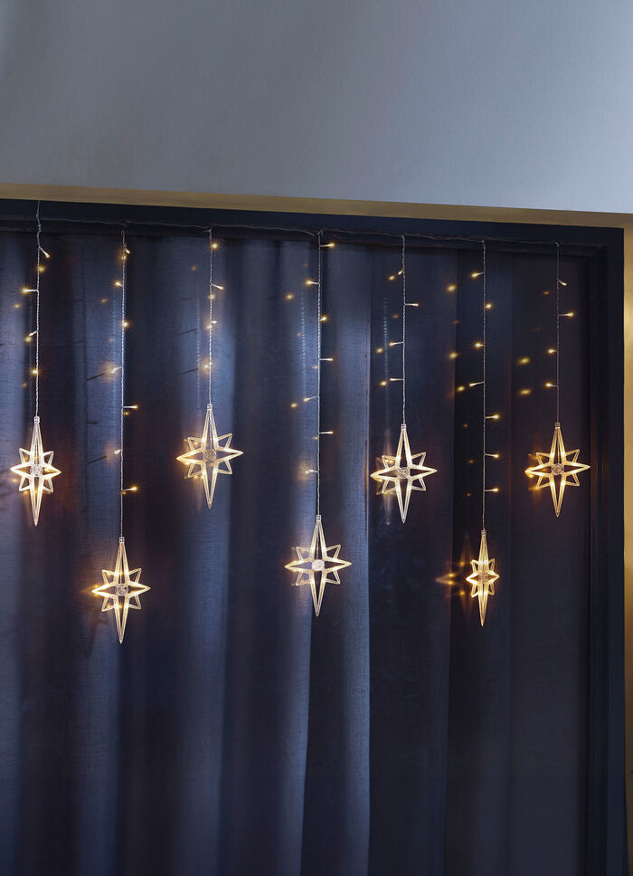 Lichtervorhang Sterne für den Innen- und Außenbereich 