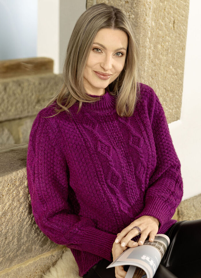 Pullover aus Melangegarn BEERE MELIERT