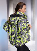 Funktions-Wendejacke mit im Kragen integrierter Kapuze 